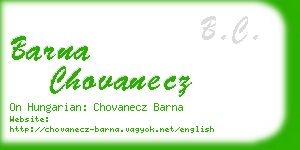 barna chovanecz business card